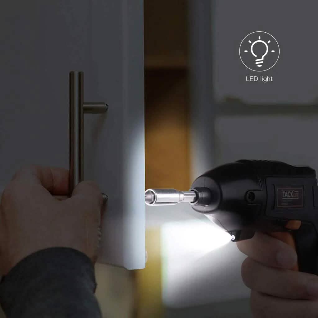 Tournevis électrique sans fil rechargeable avec lumière LED