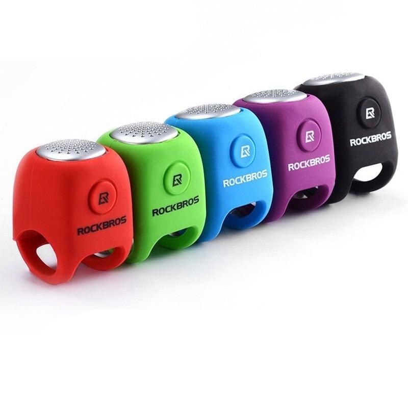 Sonnette de vélo électrique klaxon 90 dB, étanche, coque en gel de silice pour guidon de vélo, sonnette de vélo électrique, klaxons de vélo résistants à l'eau, klaxons de vélo puissants, accessoires de vélo