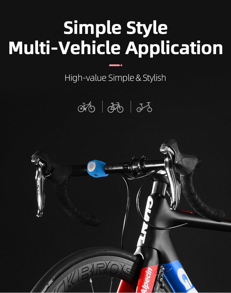 Sonnette de vélo électrique klaxon 90 dB, étanche, coque en gel de silice pour guidon de vélo, sonnette de vélo électrique, klaxons de vélo résistants à l'eau, klaxons de vélo puissants, accessoires de vélo