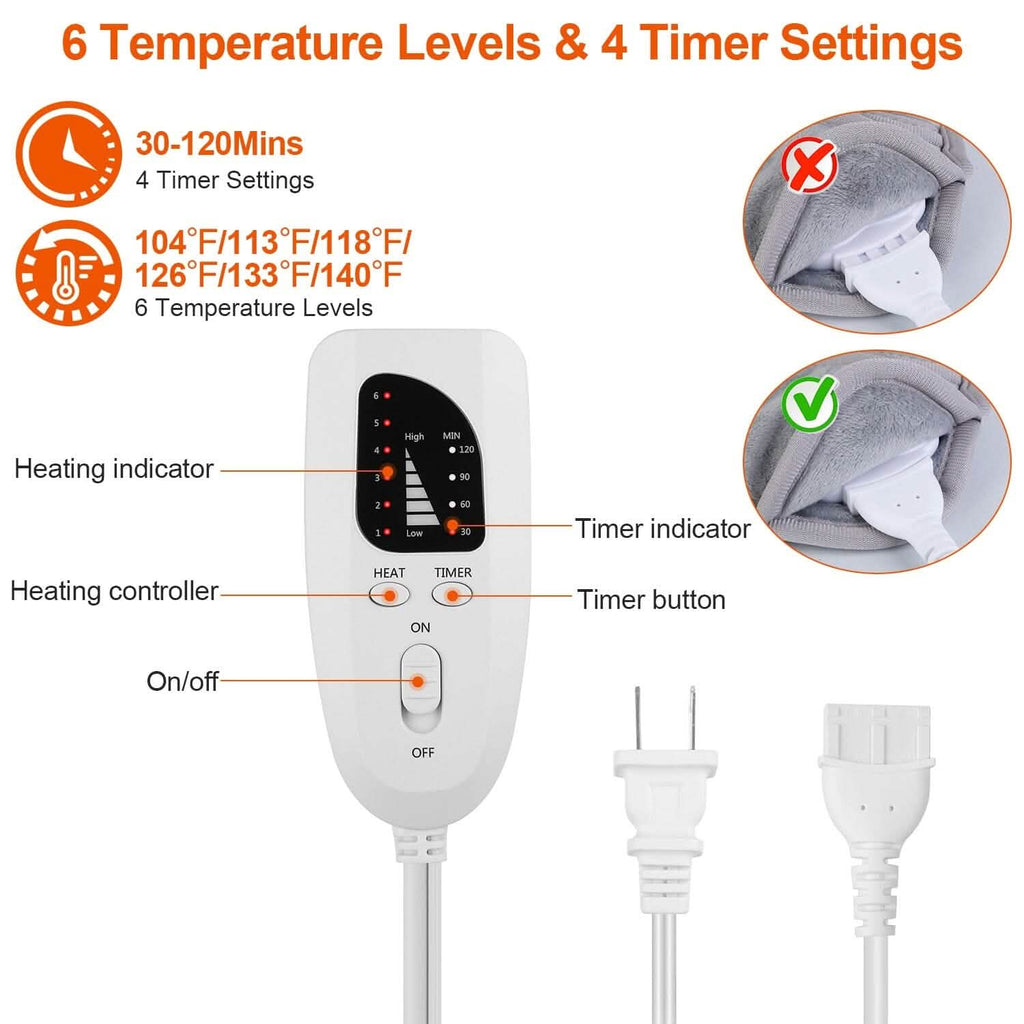 Chauffe-pieds électrique avec 6 réglages de température