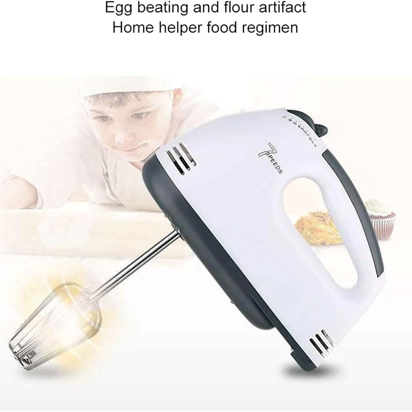 Batteur électrique à main avec 4 fouets et un séparateur