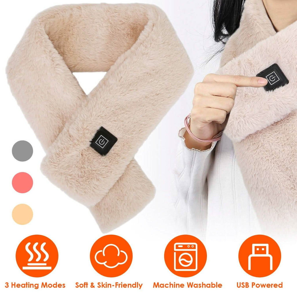 Écharpe chauffante électrique, châle tour de cou chauffant USB, écharpes douces et chaudes avec 3 modes de chauffage