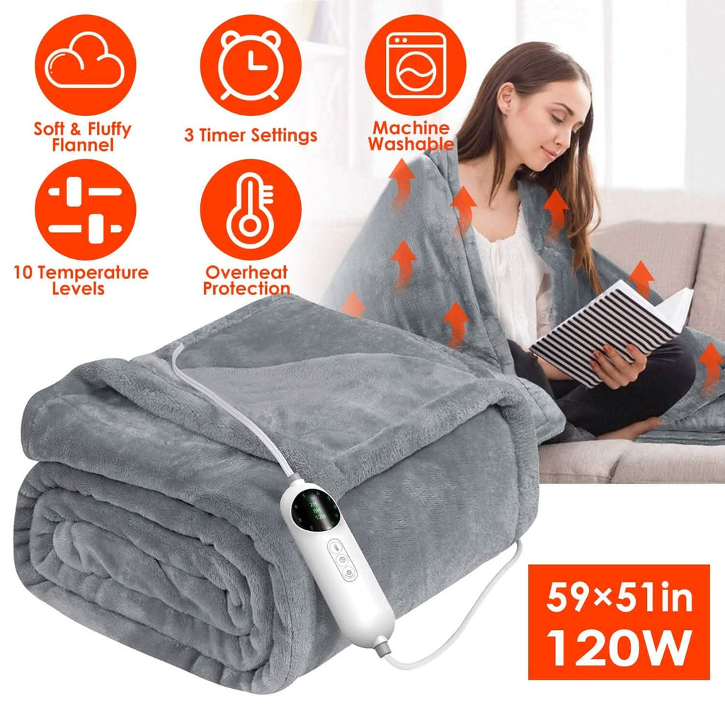 Couverture chauffante électrique en flanelle