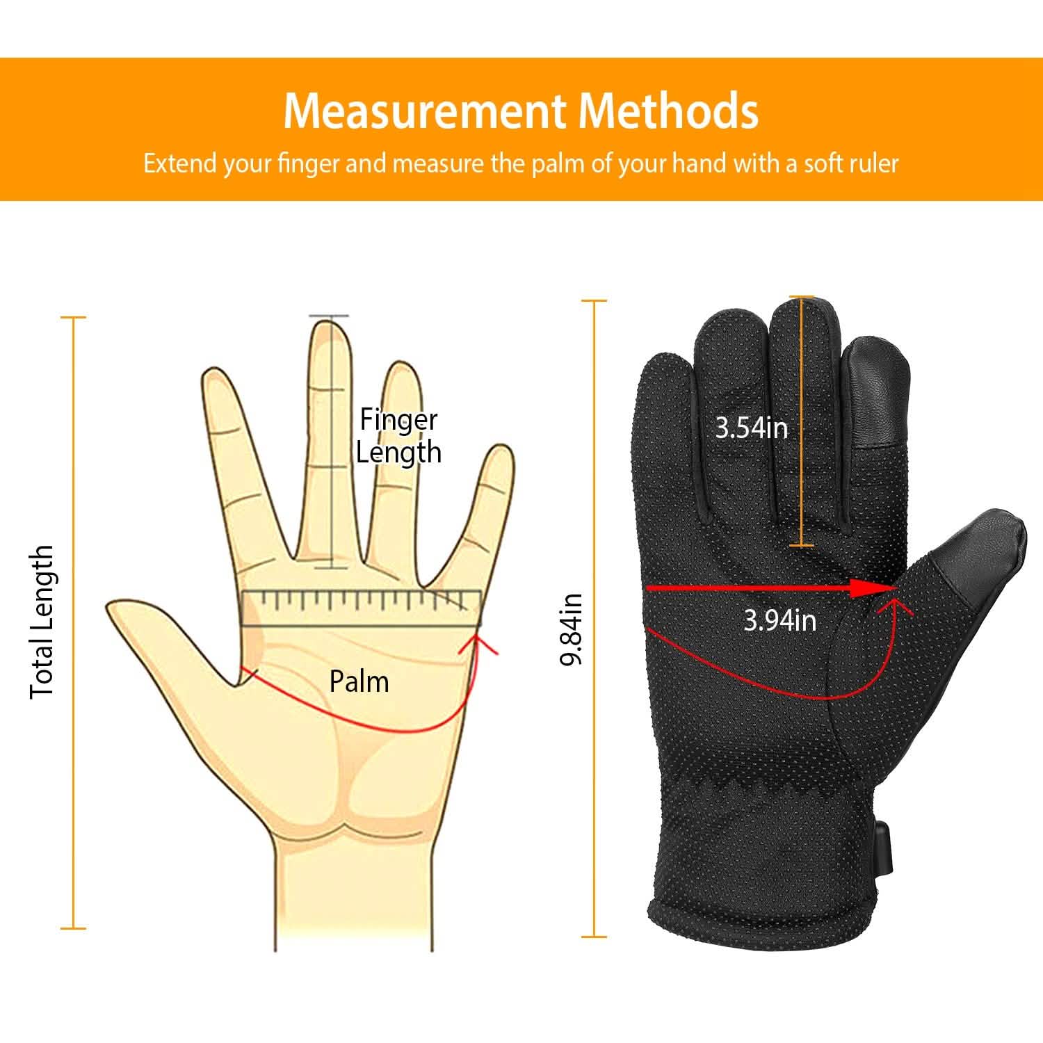 Gants tactiles chauffants électriques en cuir, avec prise USB