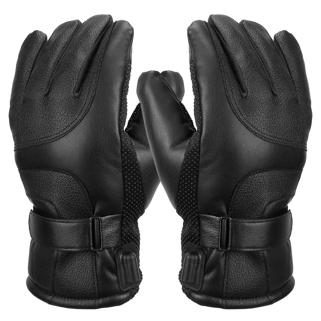 Gants tactiles chauffants électriques en cuir, avec prise USB