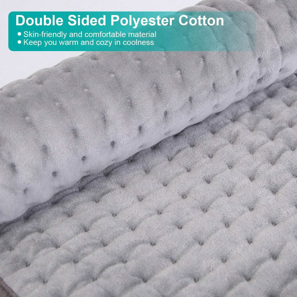 Coussin Chauffant Électrique pour le Dos, l'Abdomen, les Épaules avec 10 Niveaux de Température Réglables et Minuteur Intelligent