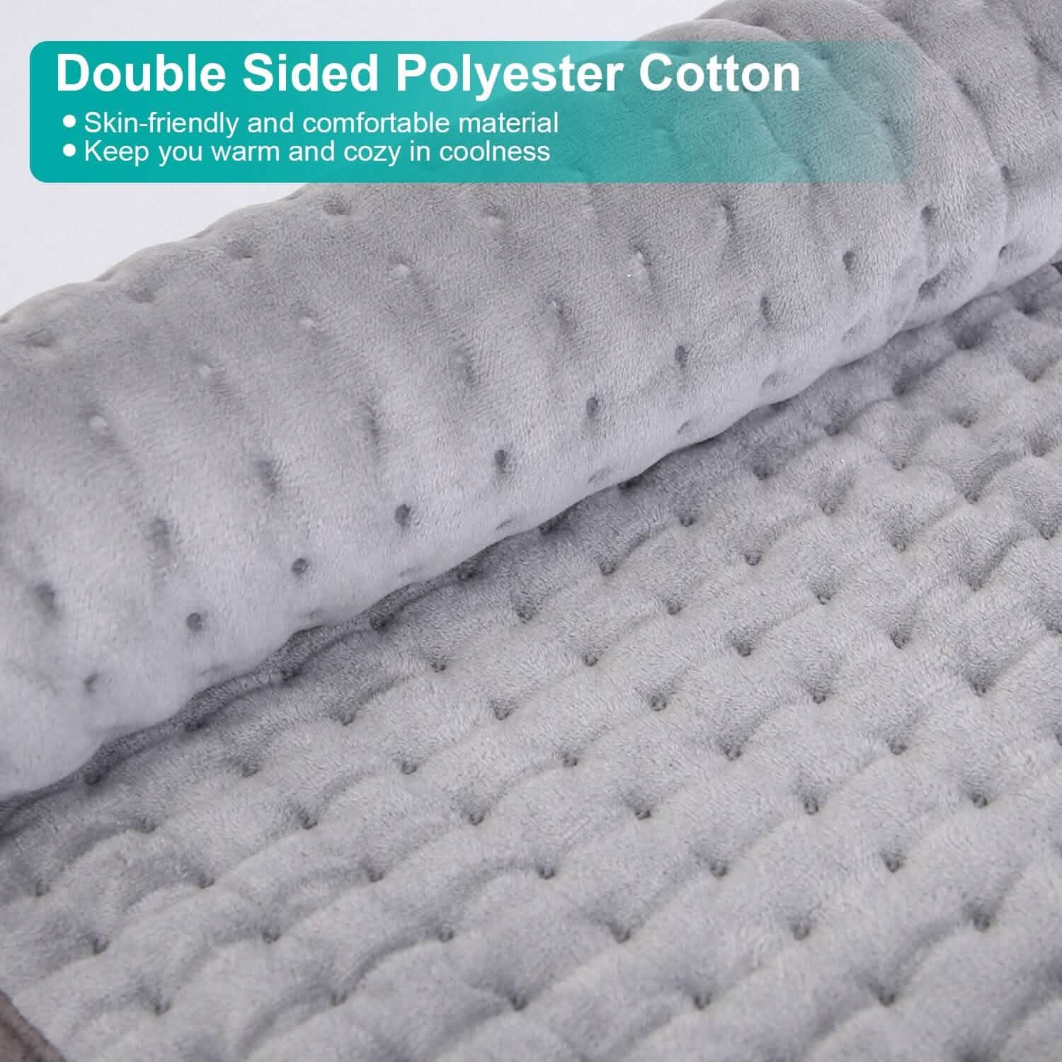 Coussin Chauffant Électrique pour le Dos, l'Abdomen, les Épaules avec 10 Niveaux de Température Réglables et Minuteur Intelligent