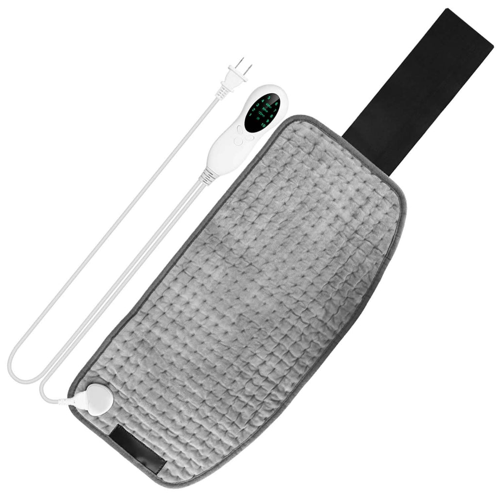 Coussin Chauffant Électrique pour le Dos, l'Abdomen, les Épaules avec 10 Niveaux de Température Réglables et Minuteur Intelligent