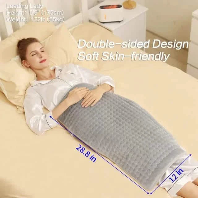 Coussin chauffant électrique, Couverture chauffante lavable pour soulager les douleurs musculaires et dorsales