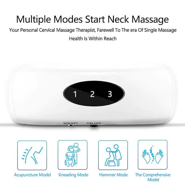 Masseur de nuque électrique et dos à impulsions 6 modes contrôle de puissance