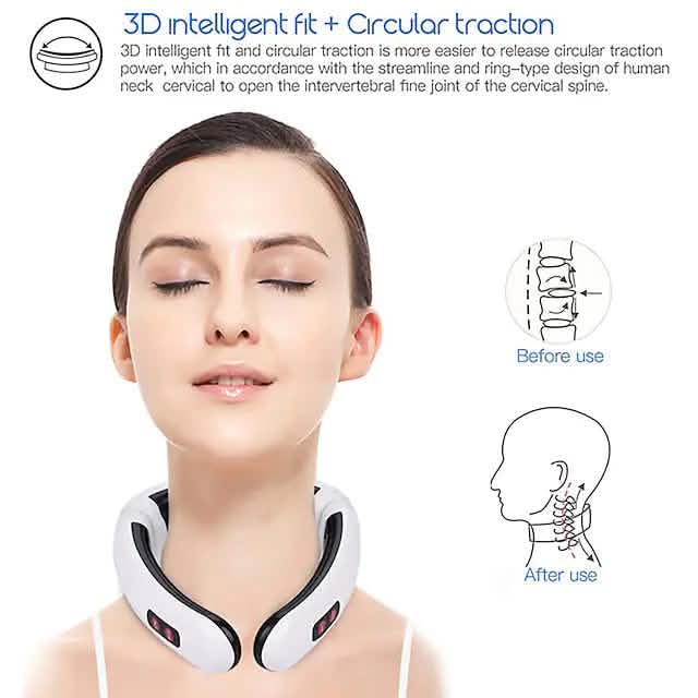 Masseur de nuque électrique et dos à impulsions 6 modes contrôle de puissance