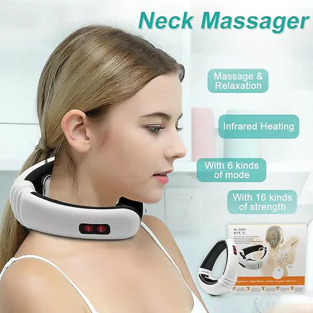 Masseur de nuque électrique et dos à impulsions 6 modes contrôle de puissance