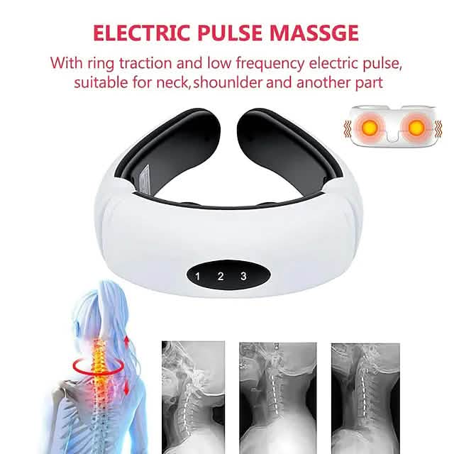 Masseur de nuque électrique et dos à impulsions 6 modes contrôle de puissance