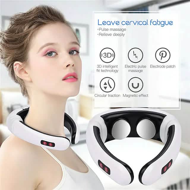 Masseur de nuque électrique et dos à impulsions 6 modes contrôle de puissance