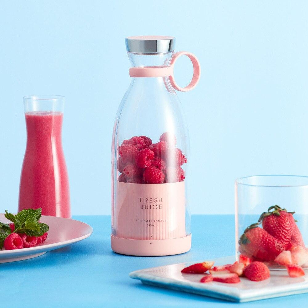 Mélangeur Électrique Portable Bouteille de Jus en Verre Presse-Agrumes Fruits Frais USB Multifonctionnel Mixeur de Fraises d'Agrumes et de Milkshakes Mini Tasse de Presse-Agrumes Électrique Portable Rechargeable par USB, Mixeur Compact Multi-Fonctionnel