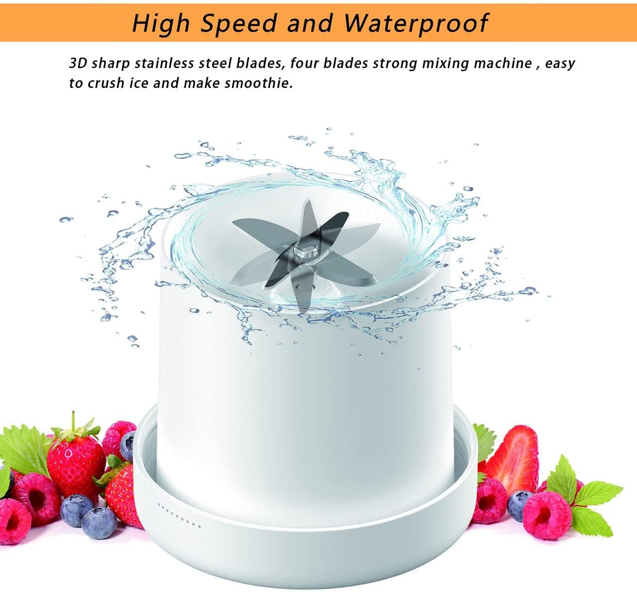 Mélangeur Électrique Portable Bouteille de Jus en Verre Presse-Agrumes Fruits Frais USB Multifonctionnel Mixeur de Fraises d'Agrumes et de Milkshakes Mini Tasse de Presse-Agrumes Électrique Portable Rechargeable par USB, Mixeur Compact Multi-Fonctionnel