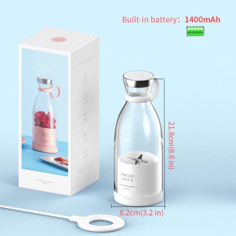 Mélangeur Électrique Portable Bouteille de Jus en Verre Presse-Agrumes Fruits Frais USB Multifonctionnel Mixeur de Fraises d'Agrumes et de Milkshakes Mini Tasse de Presse-Agrumes Électrique Portable Rechargeable par USB, Mixeur Compact Multi-Fonctionnel