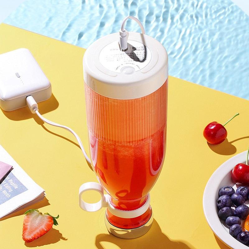 Mélangeur Électrique Portable Bouteille de Jus en Verre Presse-Agrumes Fruits Frais USB Multifonctionnel Mixeur de Fraises d'Agrumes et de Milkshakes Mini Tasse de Presse-Agrumes Électrique Portable Rechargeable par USB, Mixeur Compact Multi-Fonctionnel