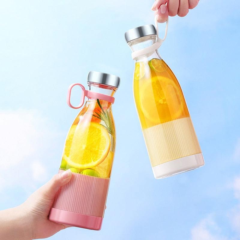 Mélangeur Électrique Portable Bouteille de Jus en Verre Presse-Agrumes Fruits Frais USB Multifonctionnel Mixeur de Fraises d'Agrumes et de Milkshakes Mini Tasse de Presse-Agrumes Électrique Portable Rechargeable par USB, Mixeur Compact Multi-Fonctionnel