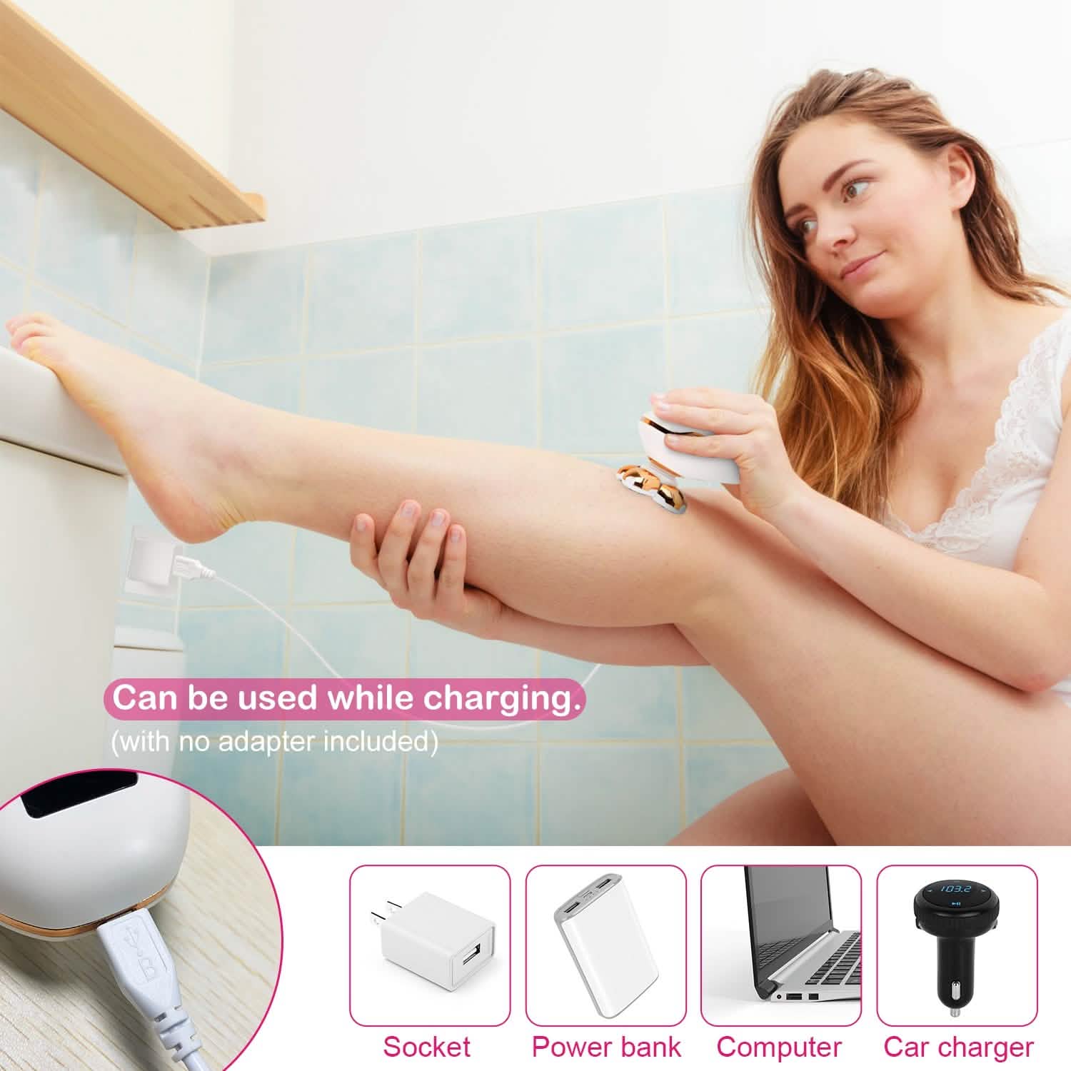 Rasoir électrique pour femme, épilateur indolore pour les jambes