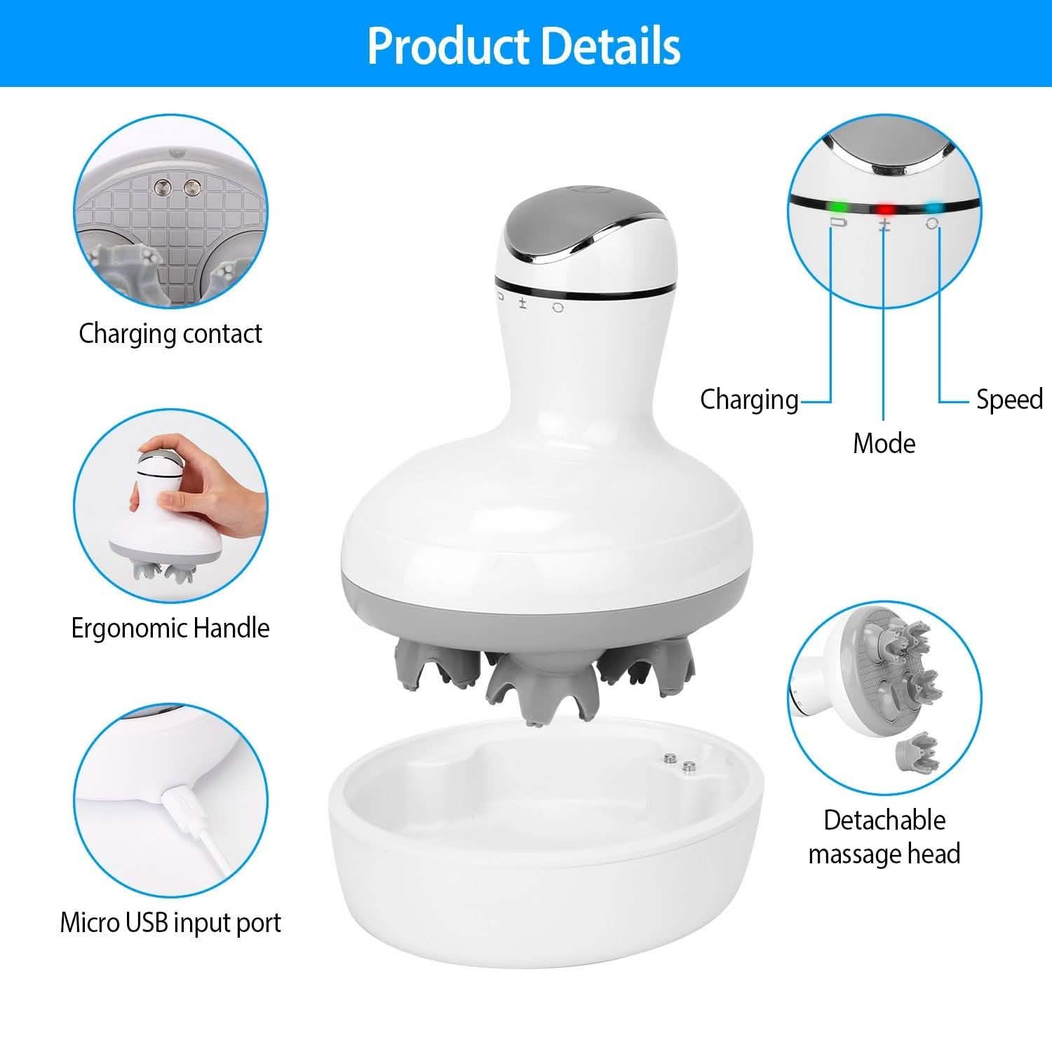 Masseur de cuir chevelu électrique portable