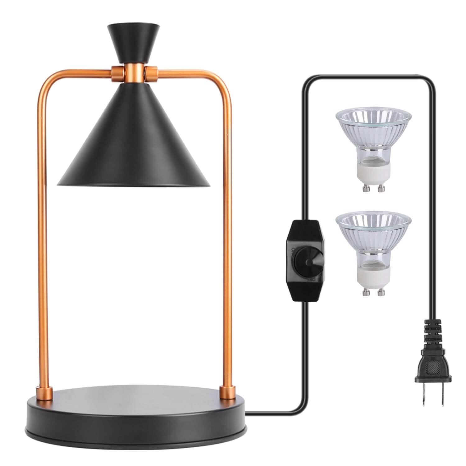 Lampe chauffante électrique pour cire fondue, intensité variable, avec 2 ampoules GU10