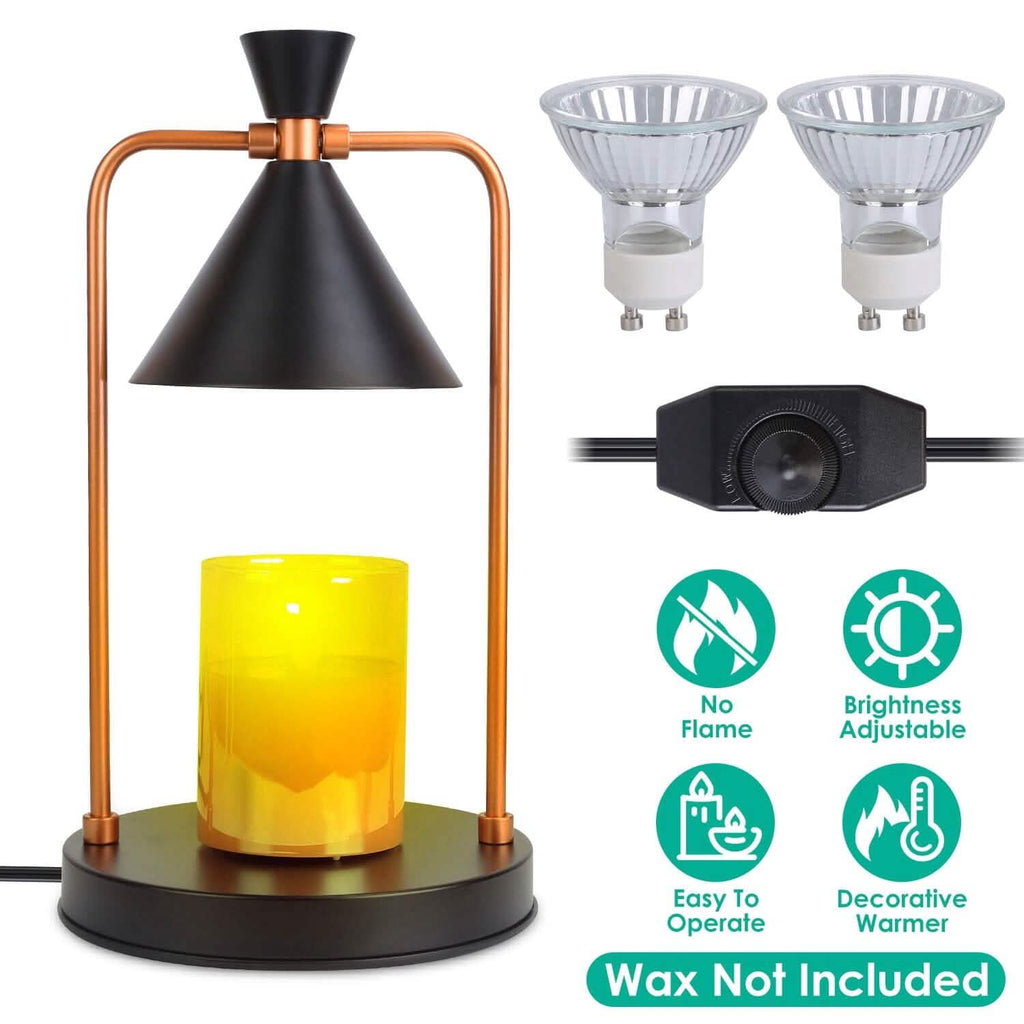Lampe chauffante électrique pour cire fondue, intensité variable, avec 2 ampoules GU10