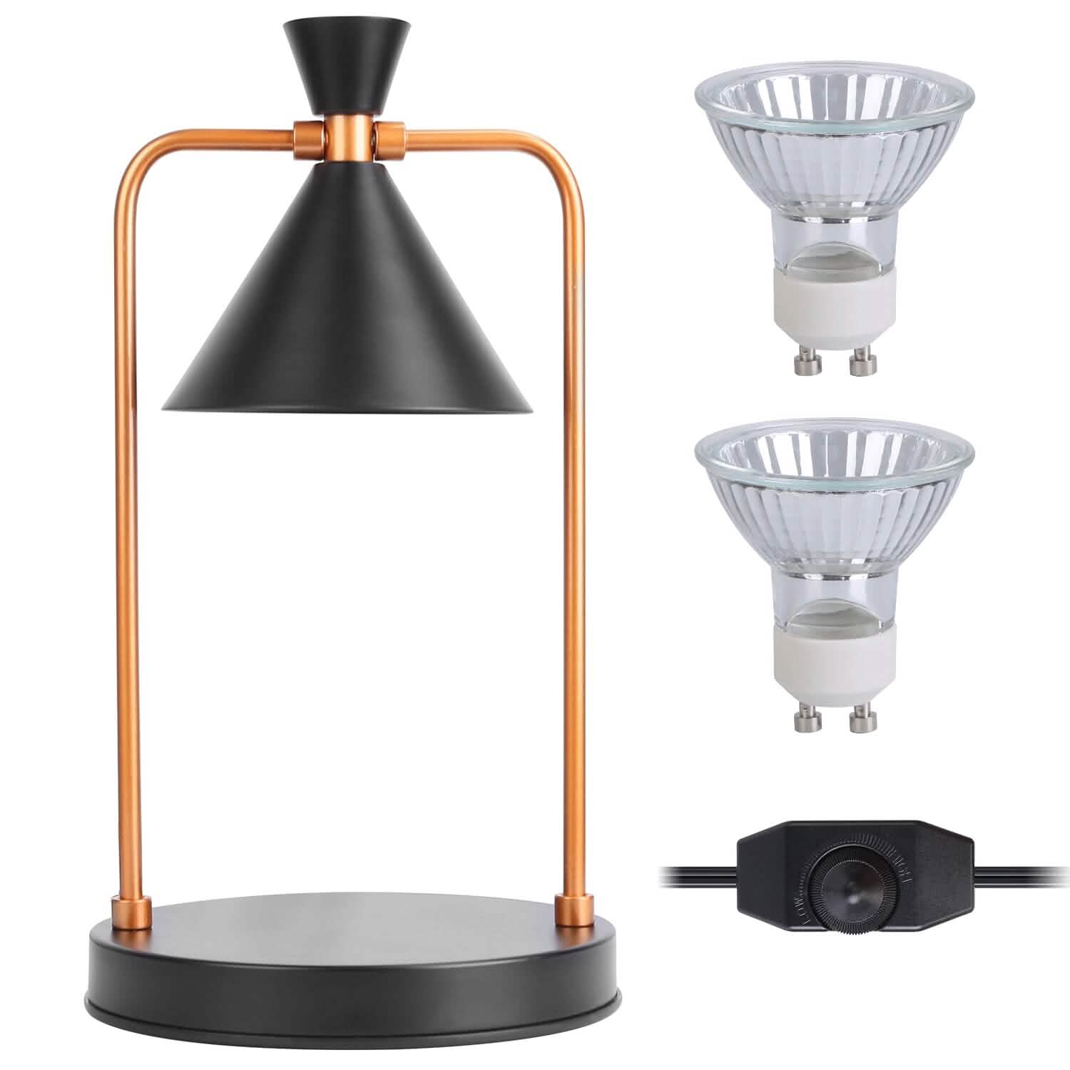 Lampe chauffante électrique pour cire fondue, intensité variable, avec 2 ampoules GU10