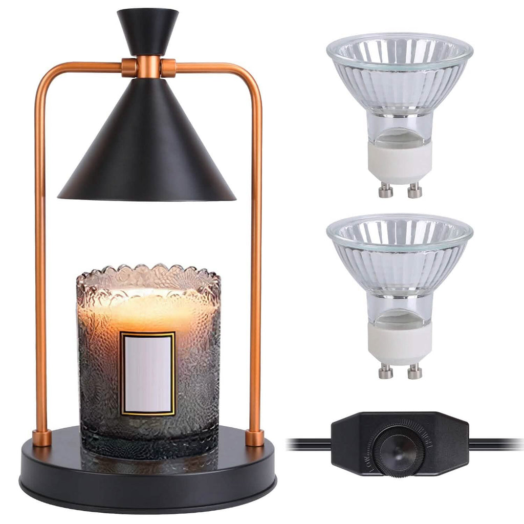 Lampe chauffante électrique pour cire fondue, intensité variable, avec 2 ampoules GU10