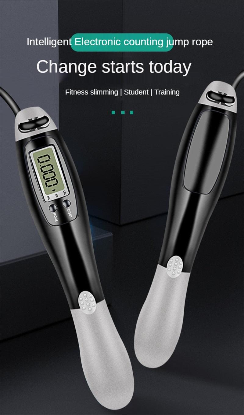 Corde à sauter électronique sans fil, corde à sauter intelligente pour le fitness, la gym, avec écran LCD, compteur de vitesse, pour femmes, pour l'entraînement, le CrossFit, les adultes, les enfants, corde à sauter réglable pour l'exercice.