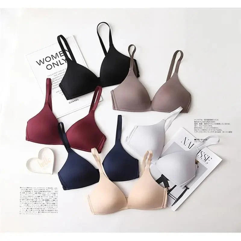 Soutiens-gorge élégants sans couture pour femmes Soutiens-gorge push-up sans armatures Soutiens-gorge à bonnets A B Sous-vêtements Soutien-gorge sexy Soutiens-gorge trois quarts (3/4 de bonnets) pour femmes