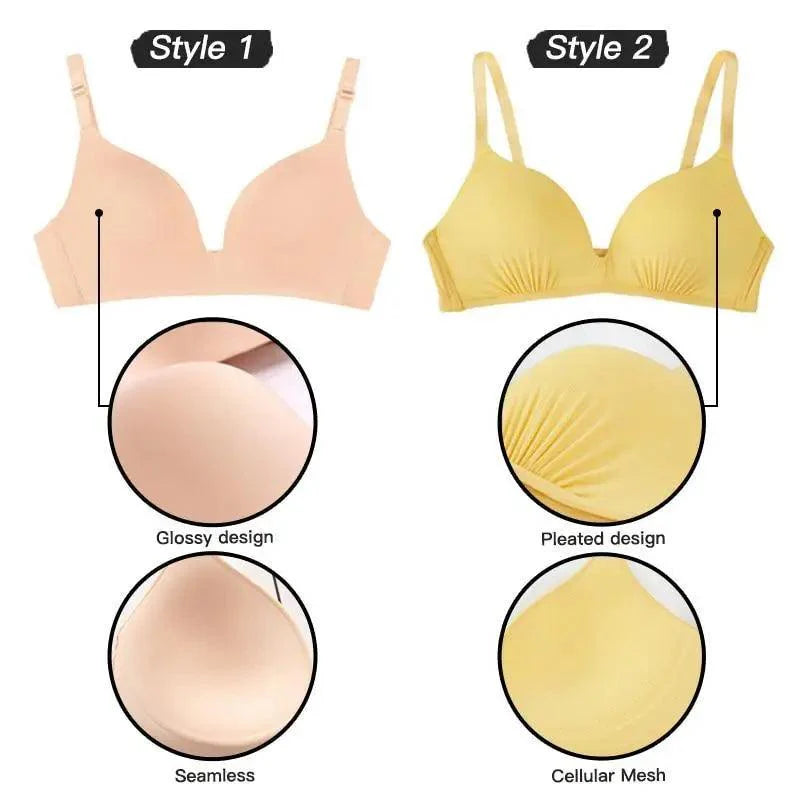 Soutiens-gorge élégants sans couture pour femmes Soutiens-gorge push-up sans armatures Soutiens-gorge à bonnets A B Sous-vêtements Soutien-gorge sexy Soutiens-gorge trois quarts (3/4 de bonnets) pour femmes