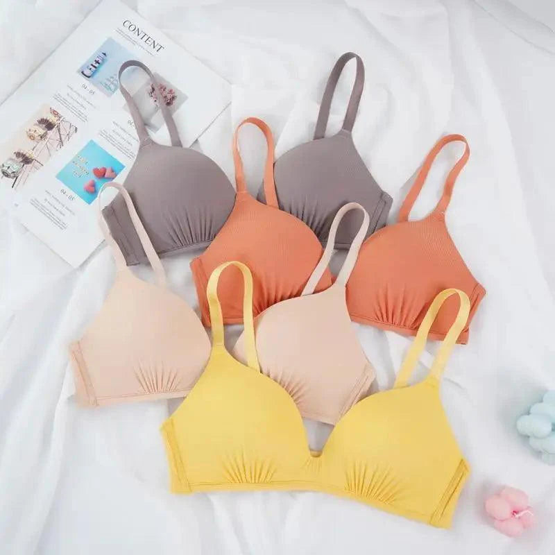Soutiens-gorge élégants sans couture pour femmes Soutiens-gorge push-up sans armatures Soutiens-gorge à bonnets A B Sous-vêtements Soutien-gorge sexy Soutiens-gorge trois quarts (3/4 de bonnets) pour femmes