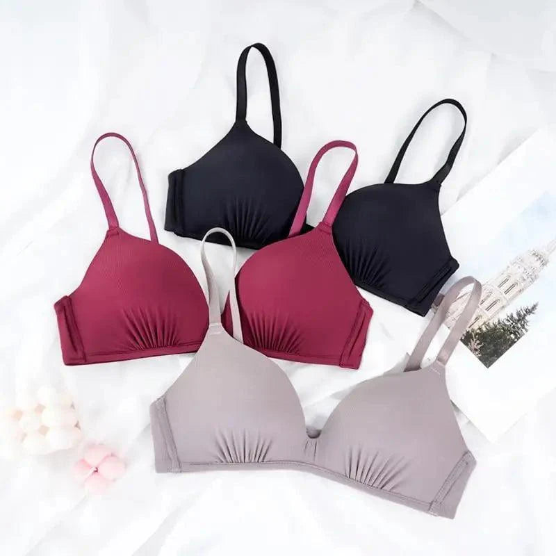 Soutiens-gorge élégants sans couture pour femmes Soutiens-gorge push-up sans armatures Soutiens-gorge à bonnets A B Sous-vêtements Soutien-gorge sexy Soutiens-gorge trois quarts (3/4 de bonnets) pour femmes