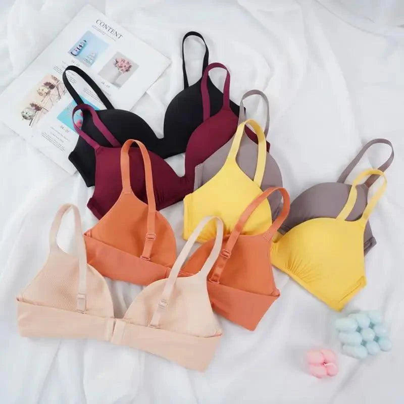 Soutiens-gorge élégants sans couture pour femmes Soutiens-gorge push-up sans armatures Soutiens-gorge à bonnets A B Sous-vêtements Soutien-gorge sexy Soutiens-gorge trois quarts (3/4 de bonnets) pour femmes