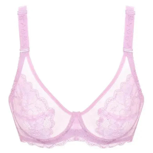 Soutiens-gorge transparents élégants pour femmes, ultra fins en dentelle, sans armatures, push-up, grandes tailles, haut d'été 34 36 38 40 Bonnet ABCD