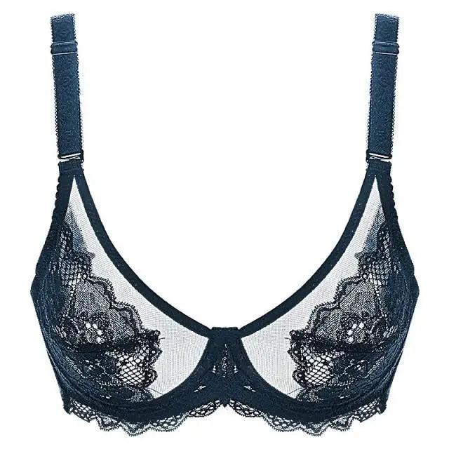 Soutiens-gorge transparents élégants pour femmes, ultra fins en dentelle, sans armatures, push-up, grandes tailles, haut d'été 34 36 38 40 Bonnet ABCD