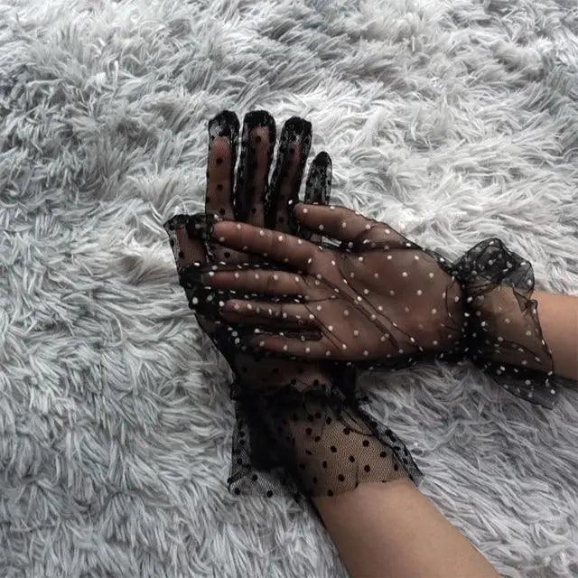 Gants élégants noirs 1 paire femme été souples extensibles taille unique excellents pour toute occasion