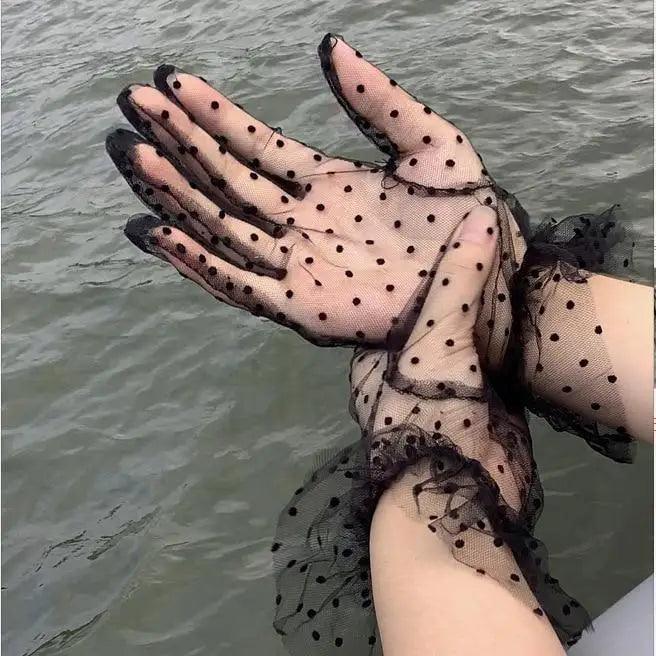 Gants élégants noirs 1 paire femme été souples extensibles taille unique excellents pour toute occasion