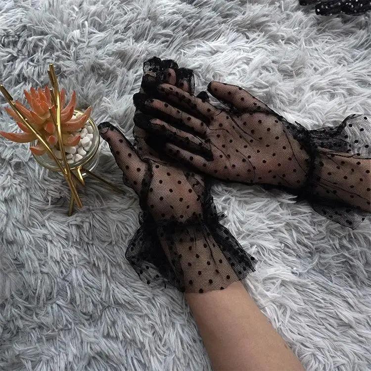 Gants élégants noirs 1 paire femme été souples extensibles taille unique excellents pour toute occasion