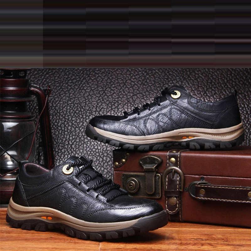 Bottes Habillées Élégantes en Cuir Noir pour Hommes, Sneakers d'Hiver à Plateforme Sans Lacets, Chaussures de Sécurité à Séchage Rapide, Chaussures Tactiques, Sneakers Confortables, Randonnée, Légères, Moto, Montagne, Course, Bottes Courtes