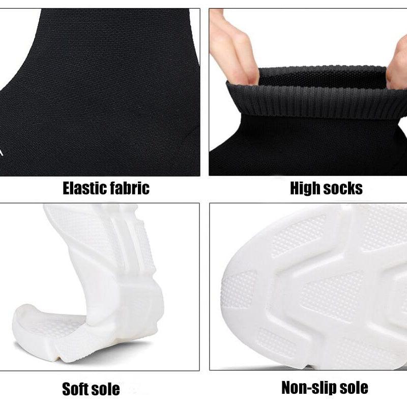 Baskets élégantes noires pour femmes, baskets sans lacets extensibles noires pour femmes, chaussures de marche légères et respirantes, chaussures de course, baskets de sport décontractées en maille pour l'entraînement