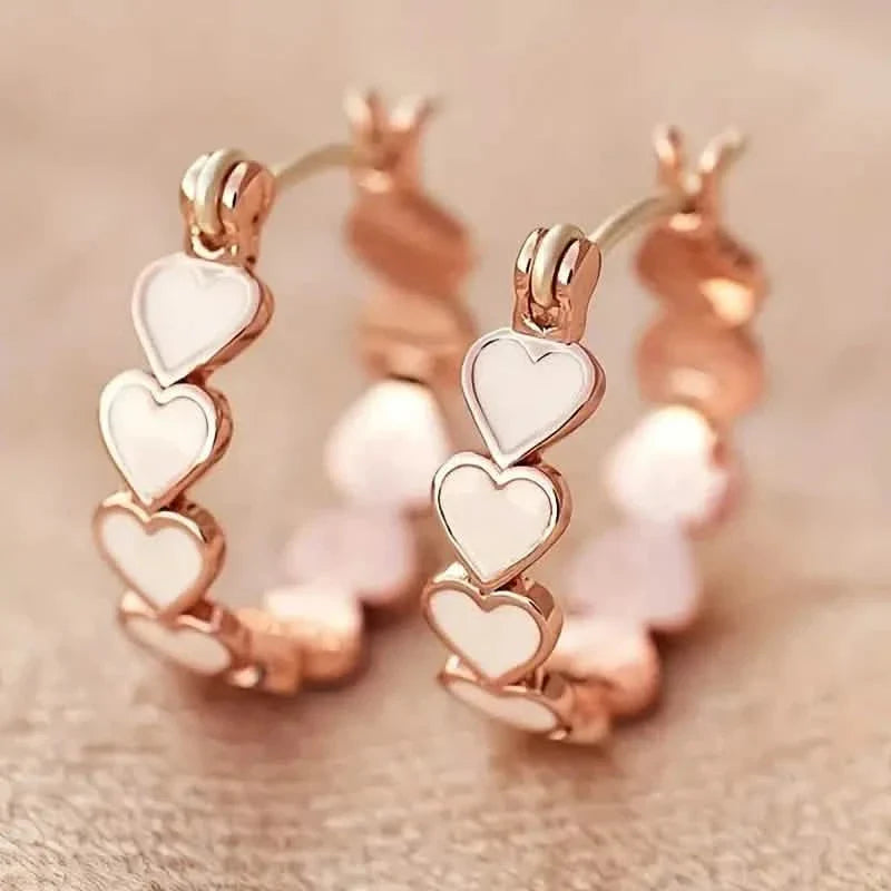 Élégantes Boucles d'Oreilles Créoles Cœur Style Boho-Chic pour Femmes - Cuivre Sans Nickel, Idéales pour le Quotidien et les Fêtes