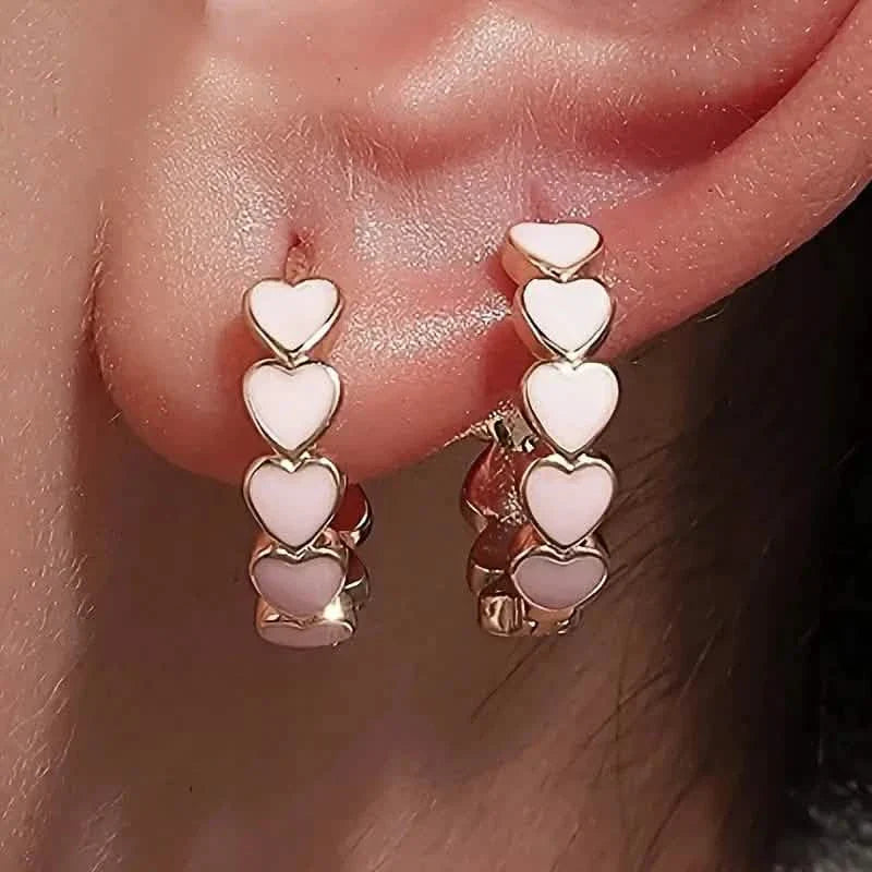 Élégantes Boucles d'Oreilles Créoles Cœur Style Boho-Chic pour Femmes - Cuivre Sans Nickel, Idéales pour le Quotidien et les Fêtes