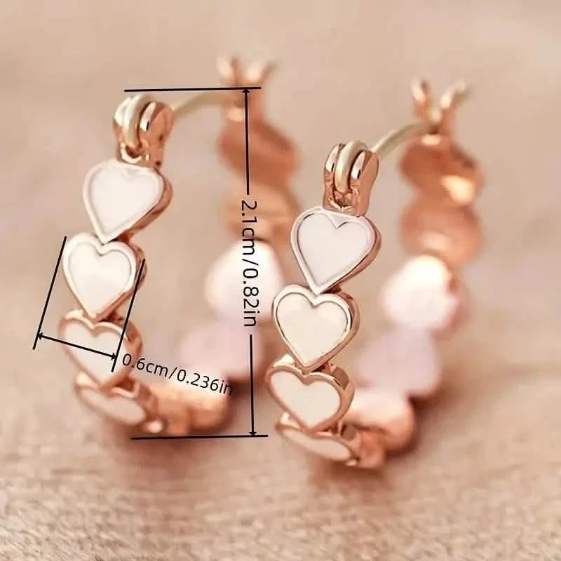 Élégantes Boucles d'Oreilles Créoles Cœur Style Boho-Chic pour Femmes - Cuivre Sans Nickel, Idéales pour le Quotidien et les Fêtes