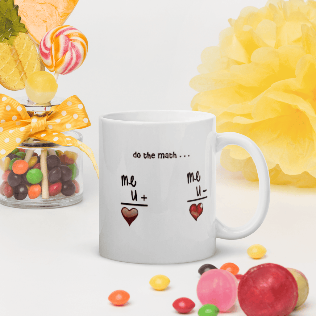 Élégante tasse en céramique "Lets Do Math's" – Mignonne tasse fantaisie, tasse à thé, tasse de Saint-Valentin, drôle tasse à café, cadeau pour les amoureux de la Saint-Valentin pour mari, petit ami, femme, petite amie, mignons cadeaux pour les êtres chers