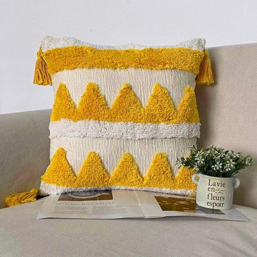 Housse de coussin élégante, Housses de coussin décoratives bohèmes en coton tissé, Housse de coussin pour salon, chambre à coucher, Taie d'oreiller, Décoration nordique d'automne