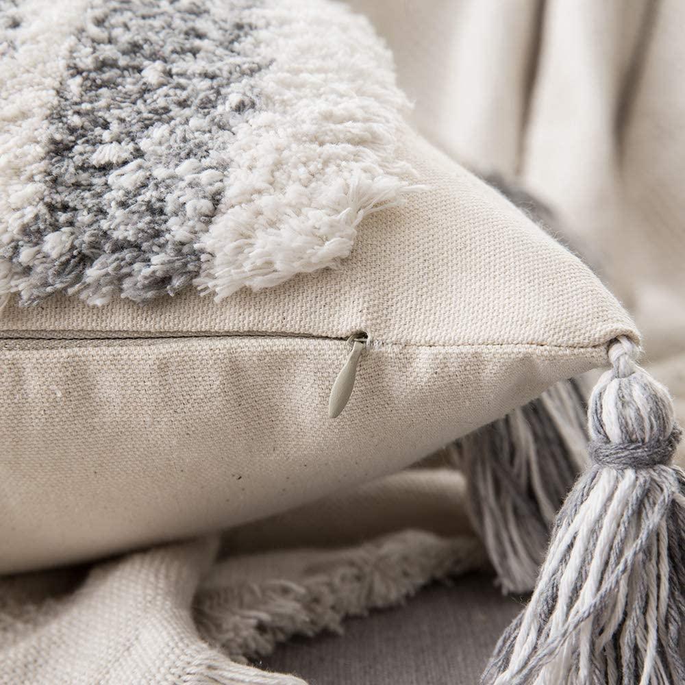 Housse de coussin élégante, Housses de coussin décoratives bohèmes en coton tissé, Housse de coussin pour salon, chambre à coucher, Taie d'oreiller, Décoration nordique d'automne