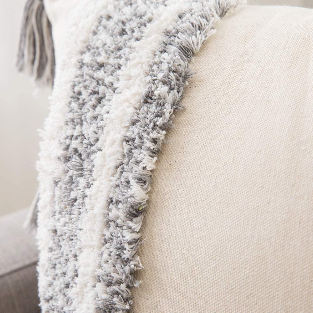 Housse de coussin élégante, Housses de coussin décoratives bohèmes en coton tissé, Housse de coussin pour salon, chambre à coucher, Taie d'oreiller, Décoration nordique d'automne