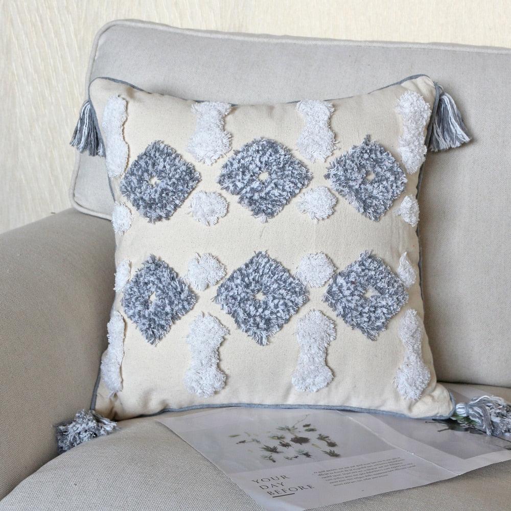 Housse de coussin élégante, Housses de coussin décoratives bohèmes en coton tissé, Housse de coussin pour salon, chambre à coucher, Taie d'oreiller, Décoration nordique d'automne